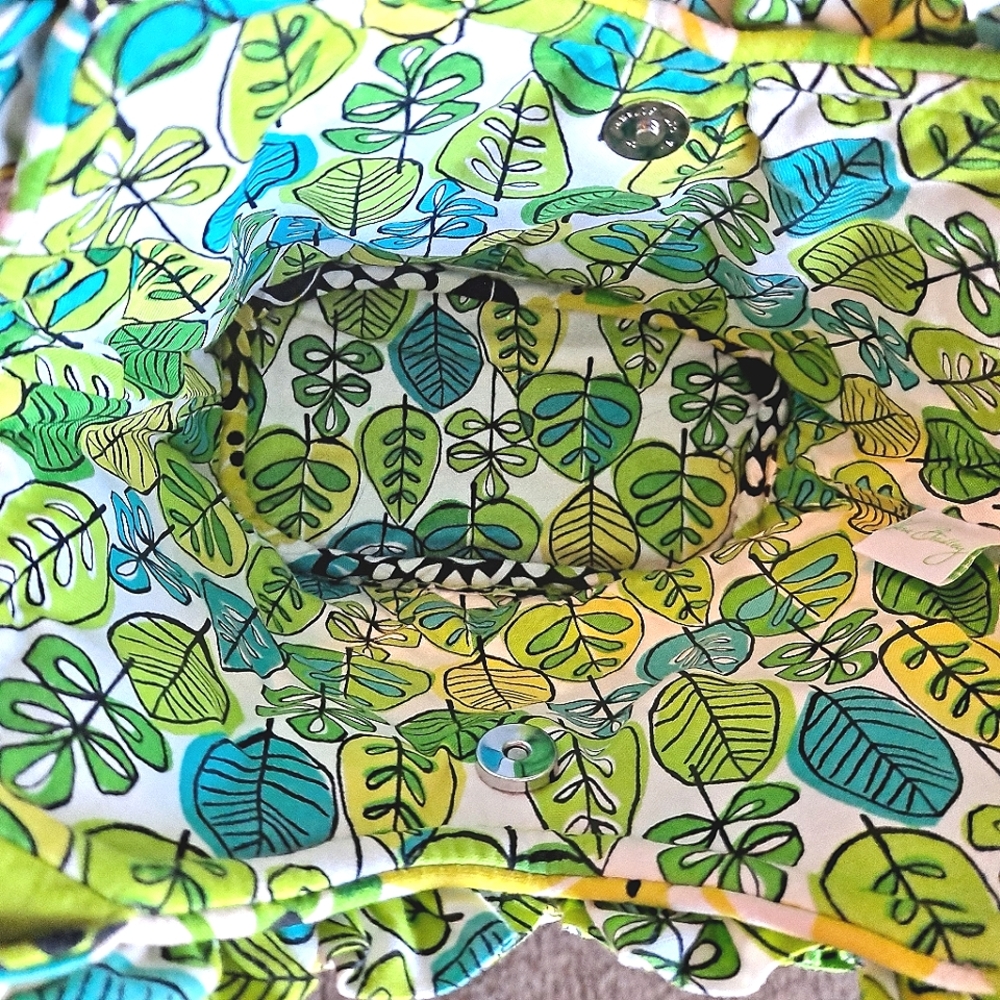💚 💛 Vera Bradley Green Floral Princess Mini Handbag - Picture 3 of 7